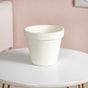 Modern Two Tier Gold Stand And Off White Terracotta Planters