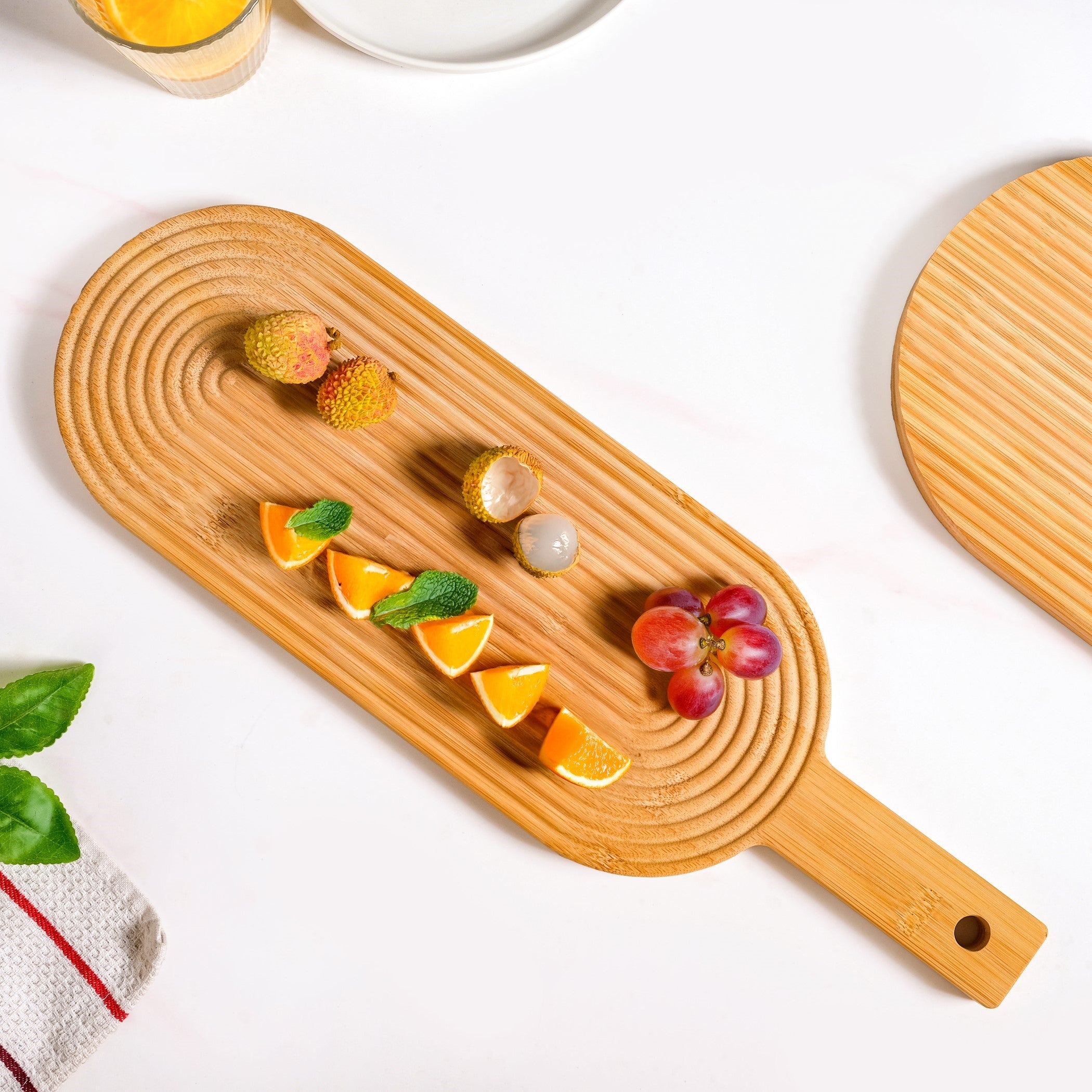 Zen Garden Spirals Wooden Serving Tray 20 Inch