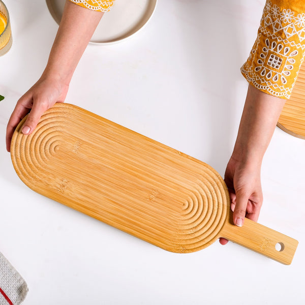 Zen Garden Spirals Wooden Serving Tray 20 Inch