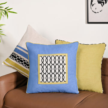 Modern Colour Block Cushion Cover Set Of 3 40x40cm