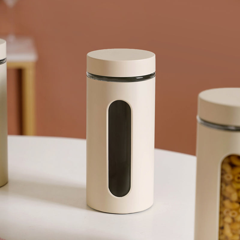 Modular Metal Canister With Glass Display Set Of 4 1500ml