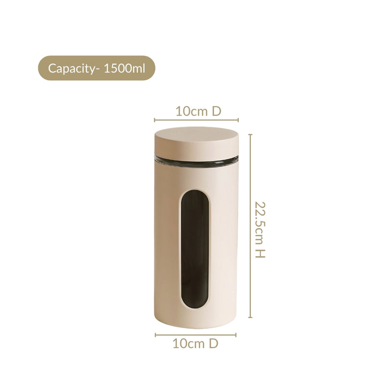 Modular Metal Canister With Glass Display Set Of 4 1500ml