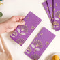 Gold Lotus Shagun Envelope Set Of 12 Purple