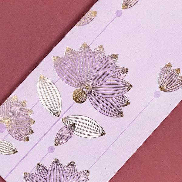 Gold Lotus Gift Envelope For Cash Set Of 12 Lavender