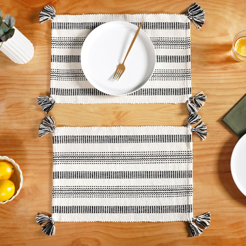 Monochrome Cotton Placemat Set Of 6