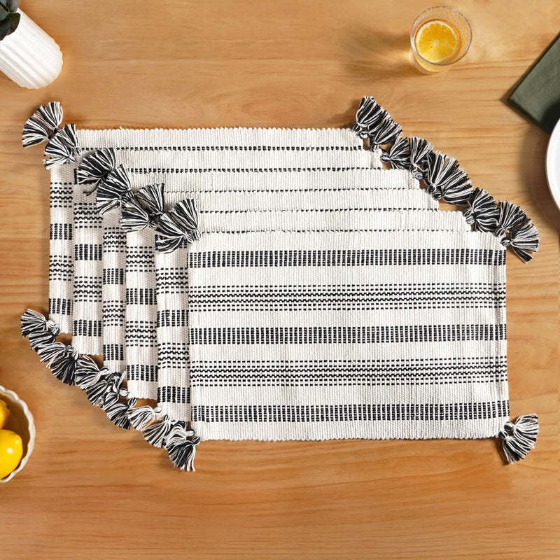 Monochrome Cotton Placemat Set Of 6