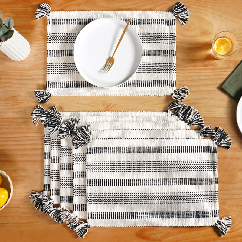 Monochrome Cotton Placemat Set Of 6