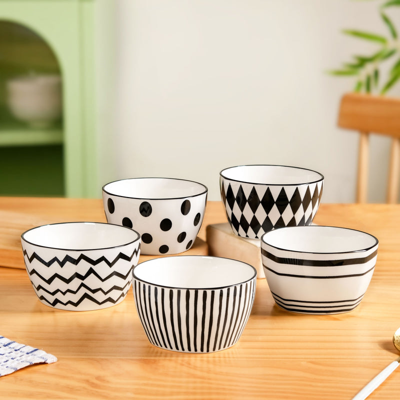 Monochrome Snack Bowl Set Of 5