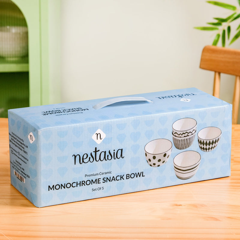 Monochrome Snack Bowl Set Of 5