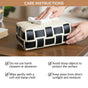 Monochrome Vegan Leather Tissue Box White And Black