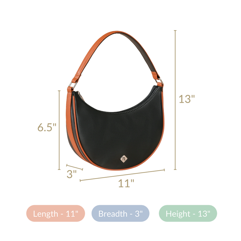 Moon Shoulder Bag For Women Black