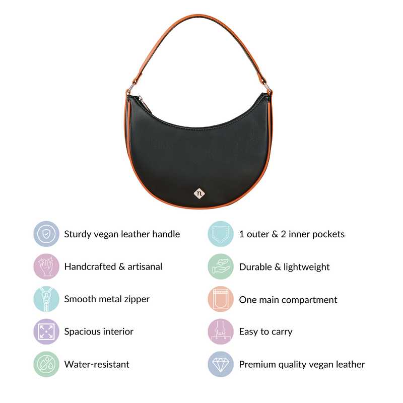Moon Shoulder Bag For Women Black