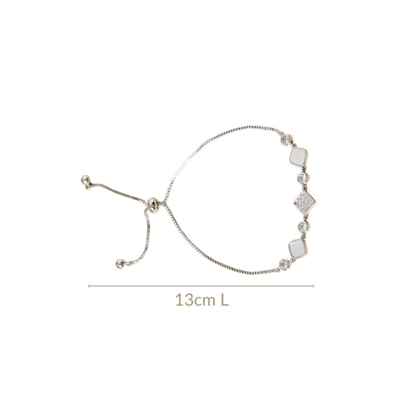 Moonstone Geometry Chain Bracelet Silver