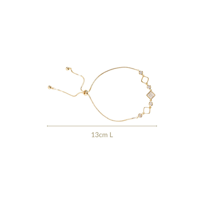 Moonstone Geometry Chain Gold Bracelet