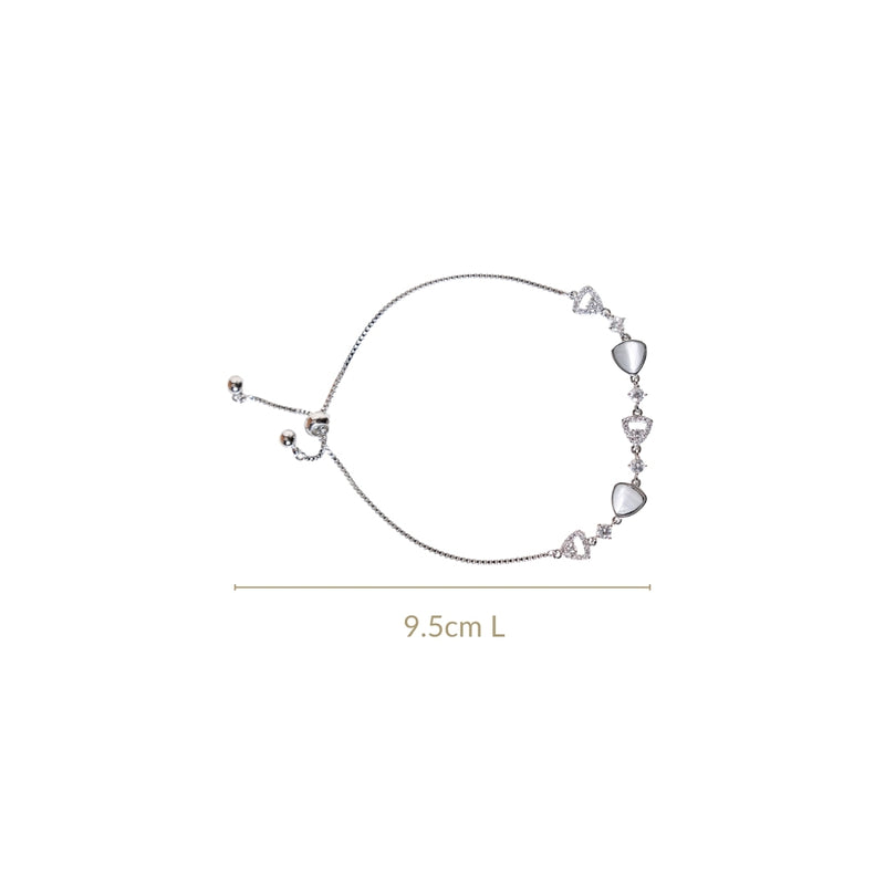 Moonstone Silver Chain Bracelet