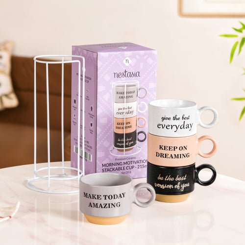 Morning Motivation Stackable Cup Set Of 4 215ml
