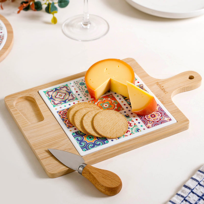 Moroccan Magic Rectangle Cheeseboard With Knife 29x17cm
