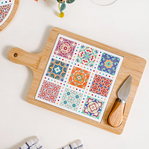 Moroccan Magic Rectangle Cheeseboard With Knife 29x17cm