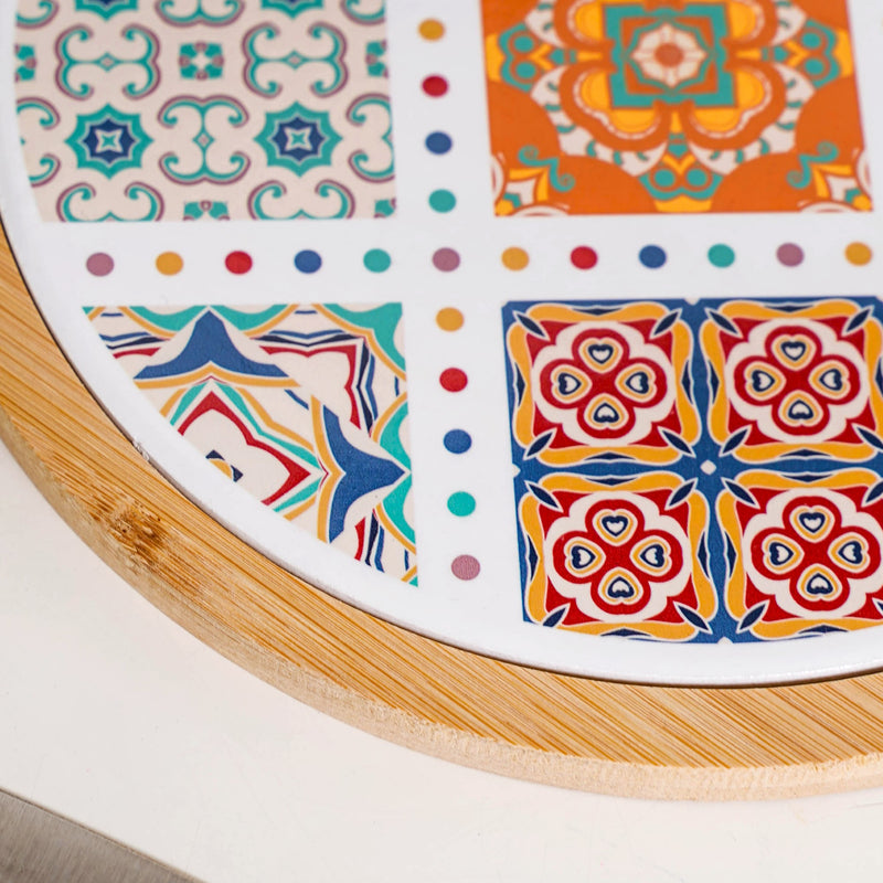 Moroccan Magic Round Cheeseboard With Knife 20cm