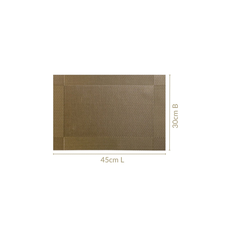 Taupe Reversible Dining Table Mats Set Of 6
