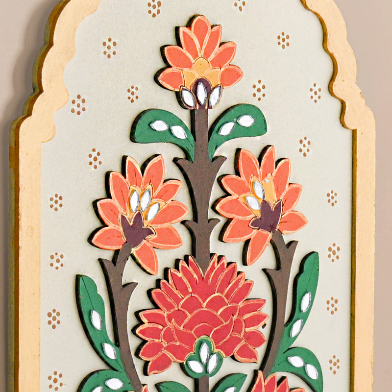 Motif Jharokha Tealight Candle Holder With Lippan Art Set Of 2