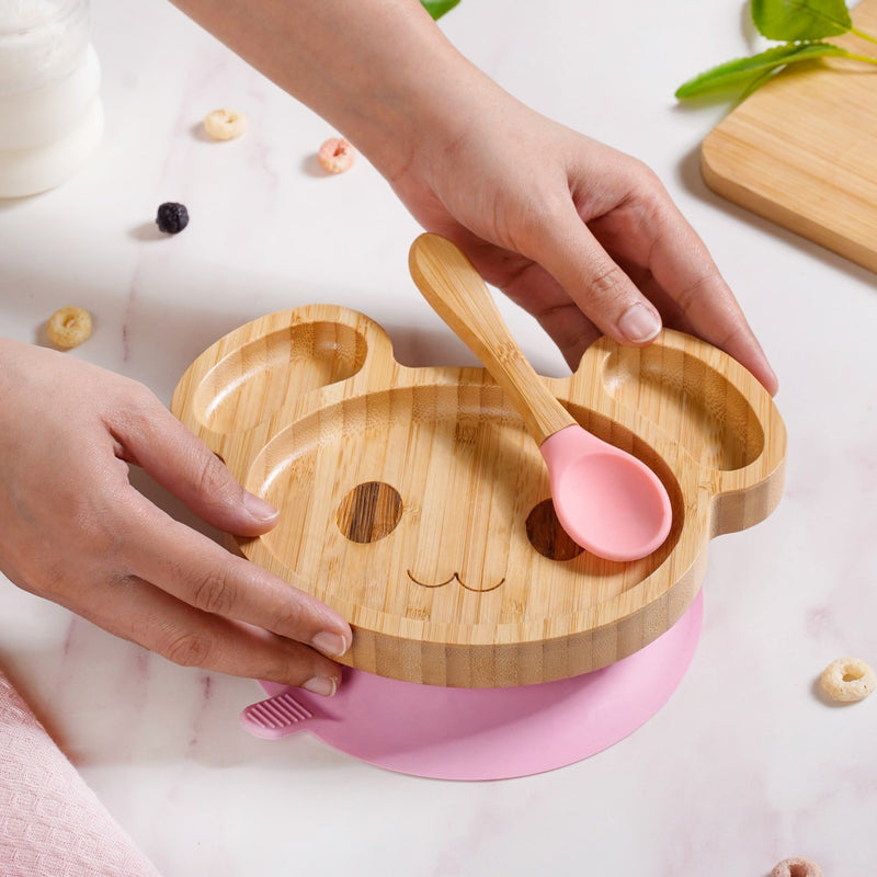 Mouse Suction Baby Plate With Matching Spoon