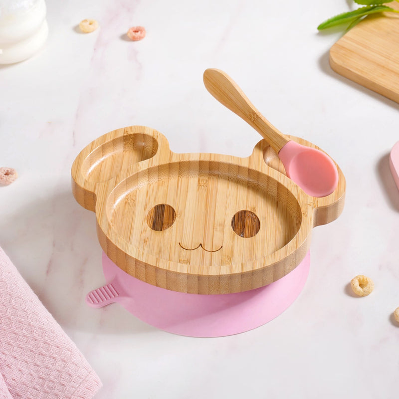 Mouse Suction Baby Plate With Matching Spoon