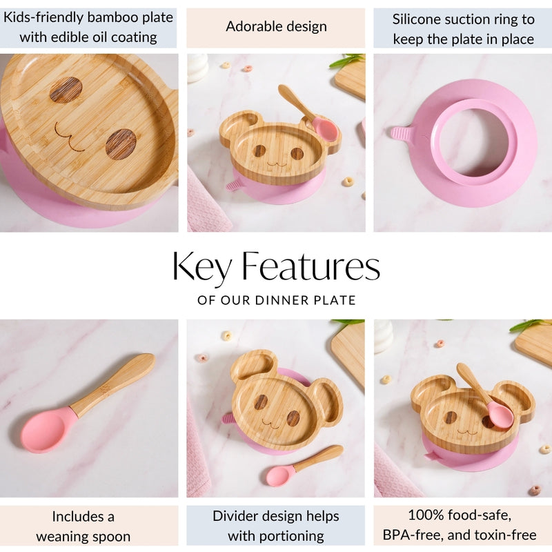 Mouse Toddler Plate With Suction Base And Matching Spoon