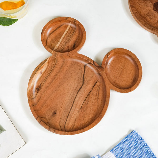 Mouse Acacia Wooden Snack Platter 10 Inch