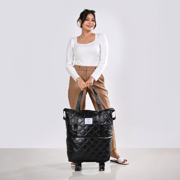 Movo Travel Bag With Removable Wheels Metallic Black