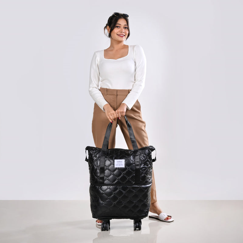 Movo Travel Bag With Removable Wheels Metallic Black