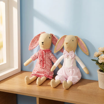 Mr And Mrs Bunny Cuddly Toy Set Of 2