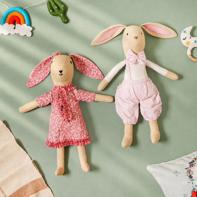 Mr And Mrs Bunny Cuddly Toy Set Of 2