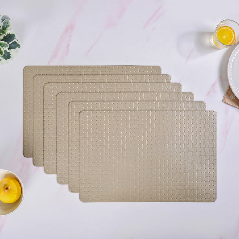 Mud Brown Weave Placemat Set Of 6