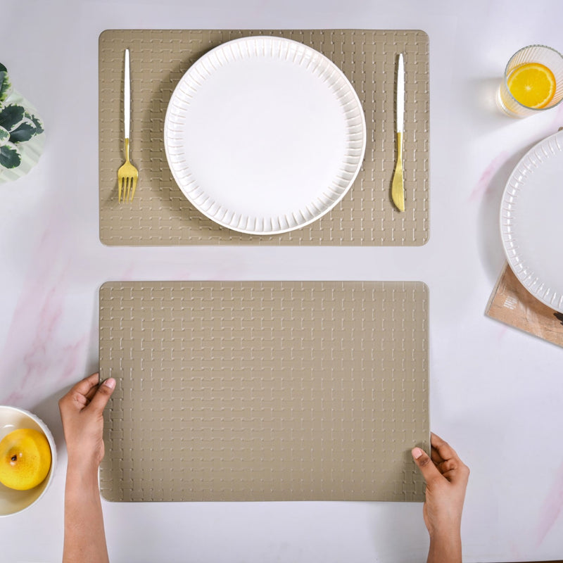 Mud Brown Weave Placemat Set Of 6