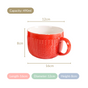 Winter Red Cappuccino Cup Set of 4 Large 490ml - Coffee mugs, coffee mug set, ceramic coffee mugs