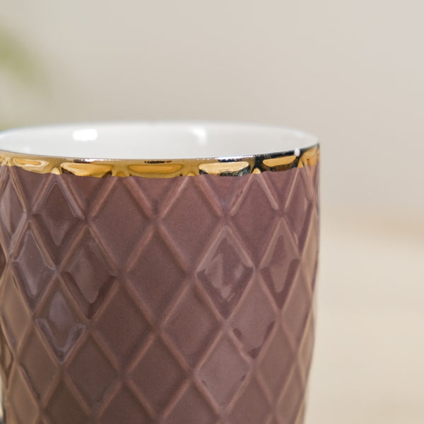 Chocolate Brown Teacup Set of 6 330ml