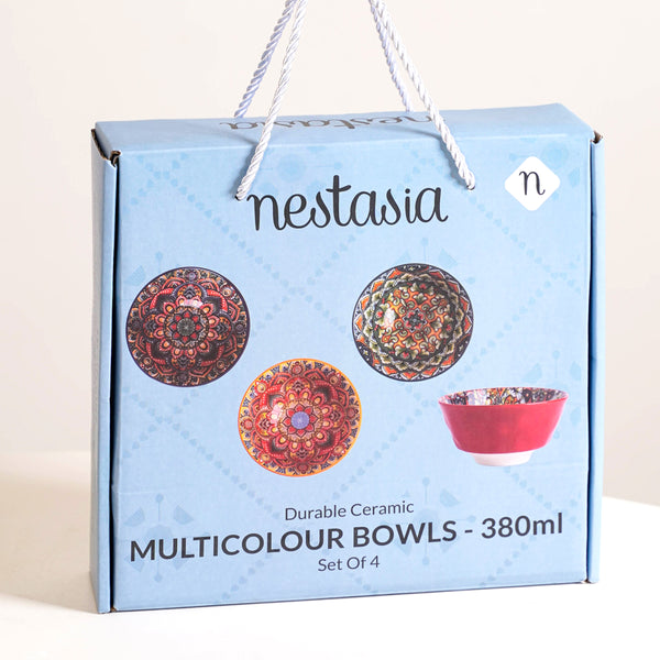 Multicolour Mandala Snack Bowl Set Of 4 380ml