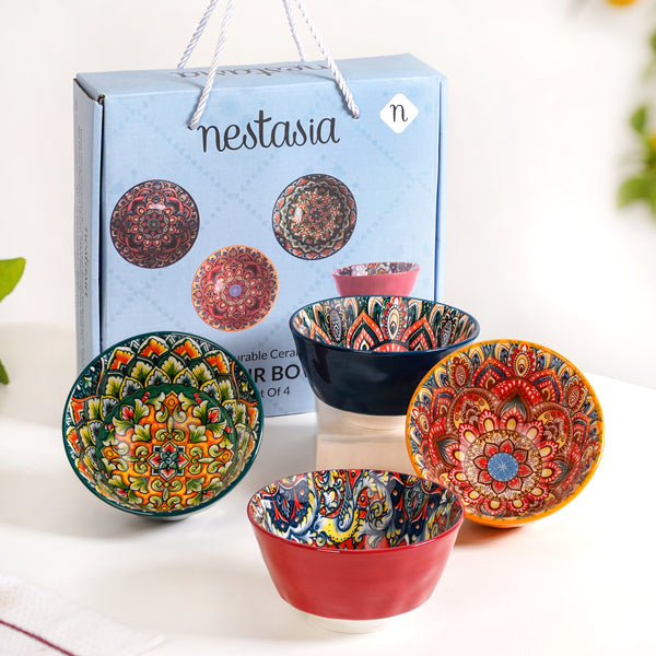 Multicolour Mandala Snack Bowl Set Of 4 380ml