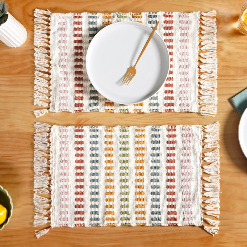 Multicoloured Cotton Placemat Set Of 6