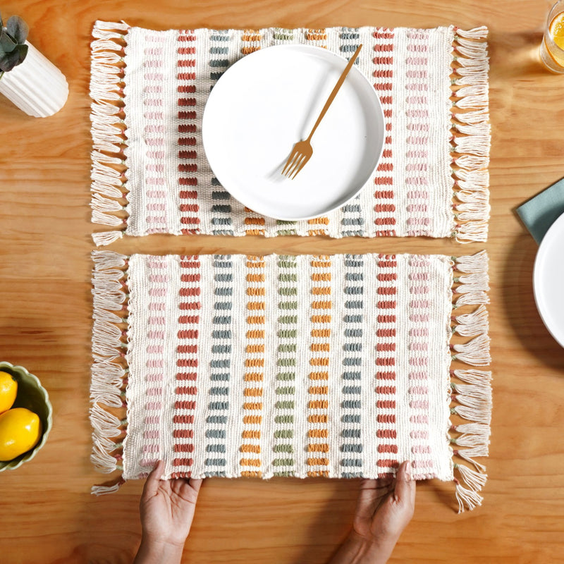 Multicoloured Cotton Placemat Set Of 6