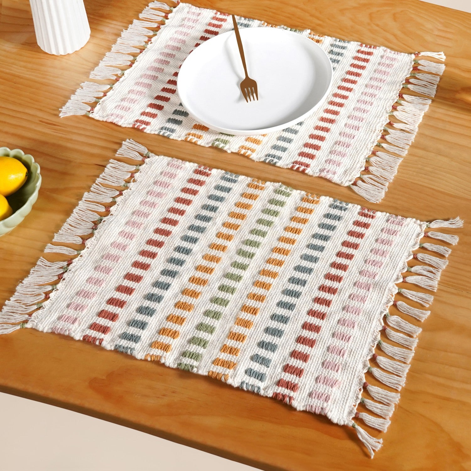 Multicoloured Cotton Placemat Set Of 6