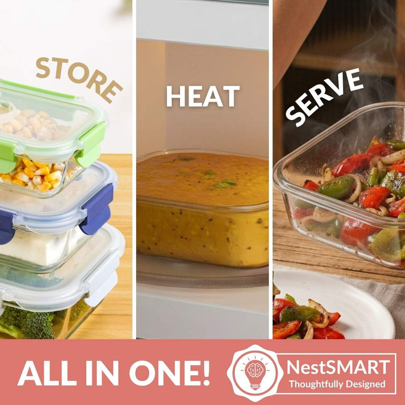 Kaleido Food Containers With Air Vents Set Of 3 370ml 660ml 1000ml