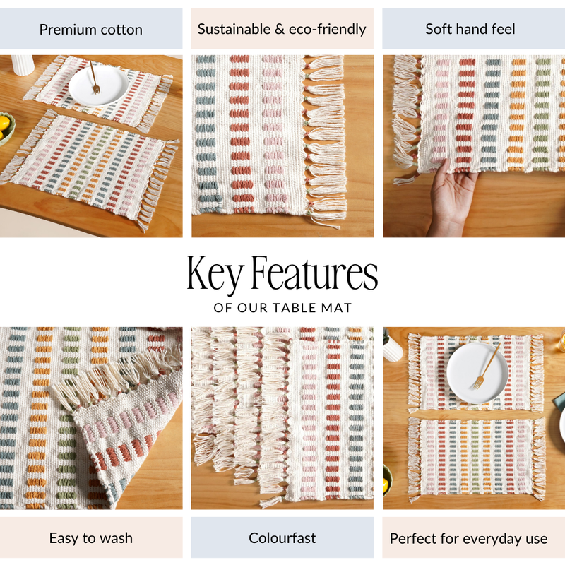 Multicoloured Cotton Placemat Set Of 6