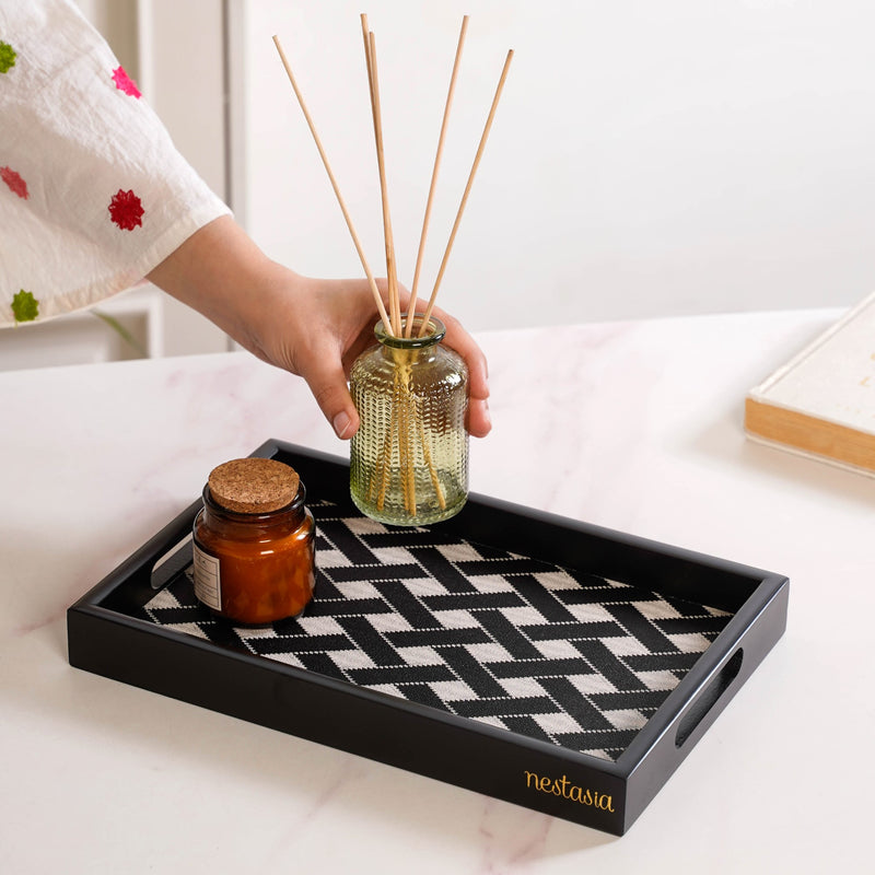 Multipurpose Decorative Tray Black Small
