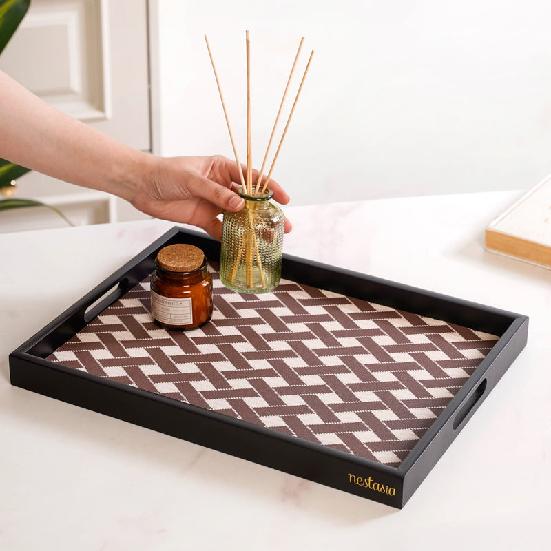 Multipurpose Decorative Tray Brown Large