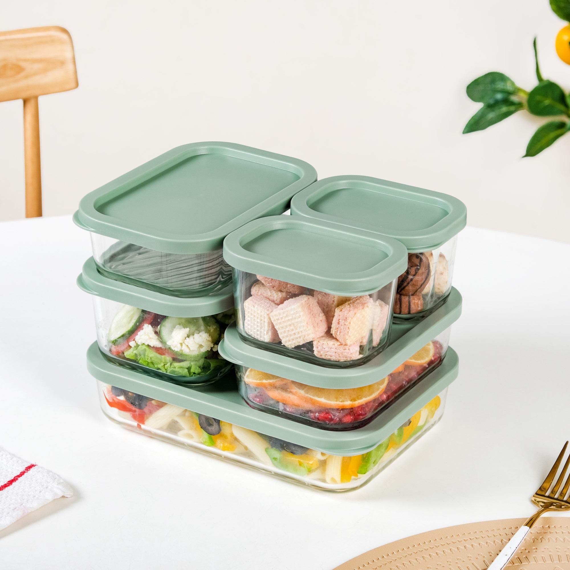 Groovo Multipurpose Glass Storage Containers Set Of 6 S 310ml M 520ml L 750ml XL 1200ml