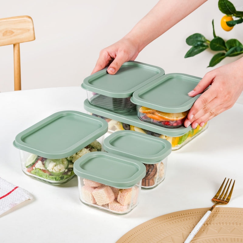 Multipurpose Glass Storage Containers Set Of 6
