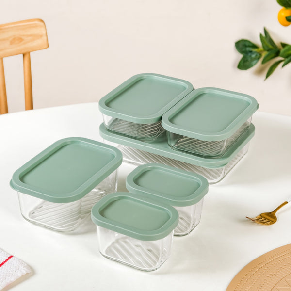 Groovo Multipurpose Glass Storage Containers Set Of 6