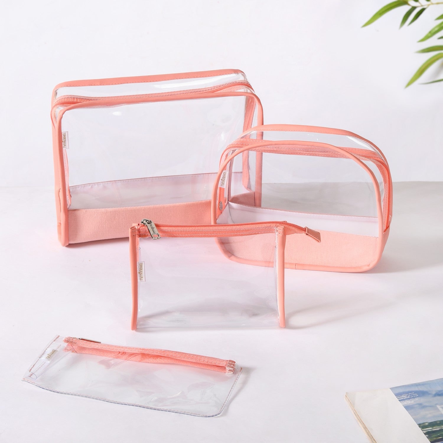 Multipurpose Makeup And Travel Pouch Set Of 4 Pink Online